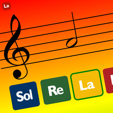 Treble clef music reading game for violin.