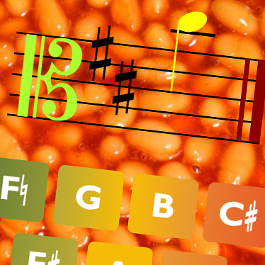 Alto clef music reading game for viola.
